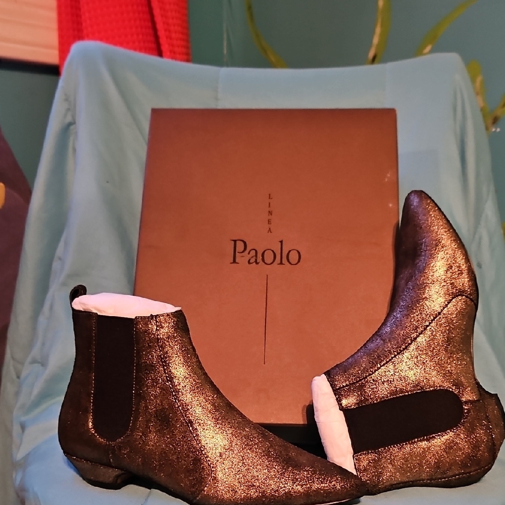 Paolo Bronz  Metallic Ankle Boots